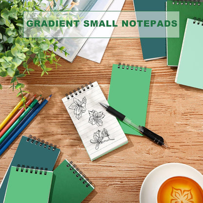 Tenceur 2 Pcs Pocket Notebook Bulk Small 3x5 Inch Spiral Notepads Mini Top Bound Notebook with Lined 120 Pages Ruled Memo Pads for Office College Nurse Essentials Back to School Gift (Black)