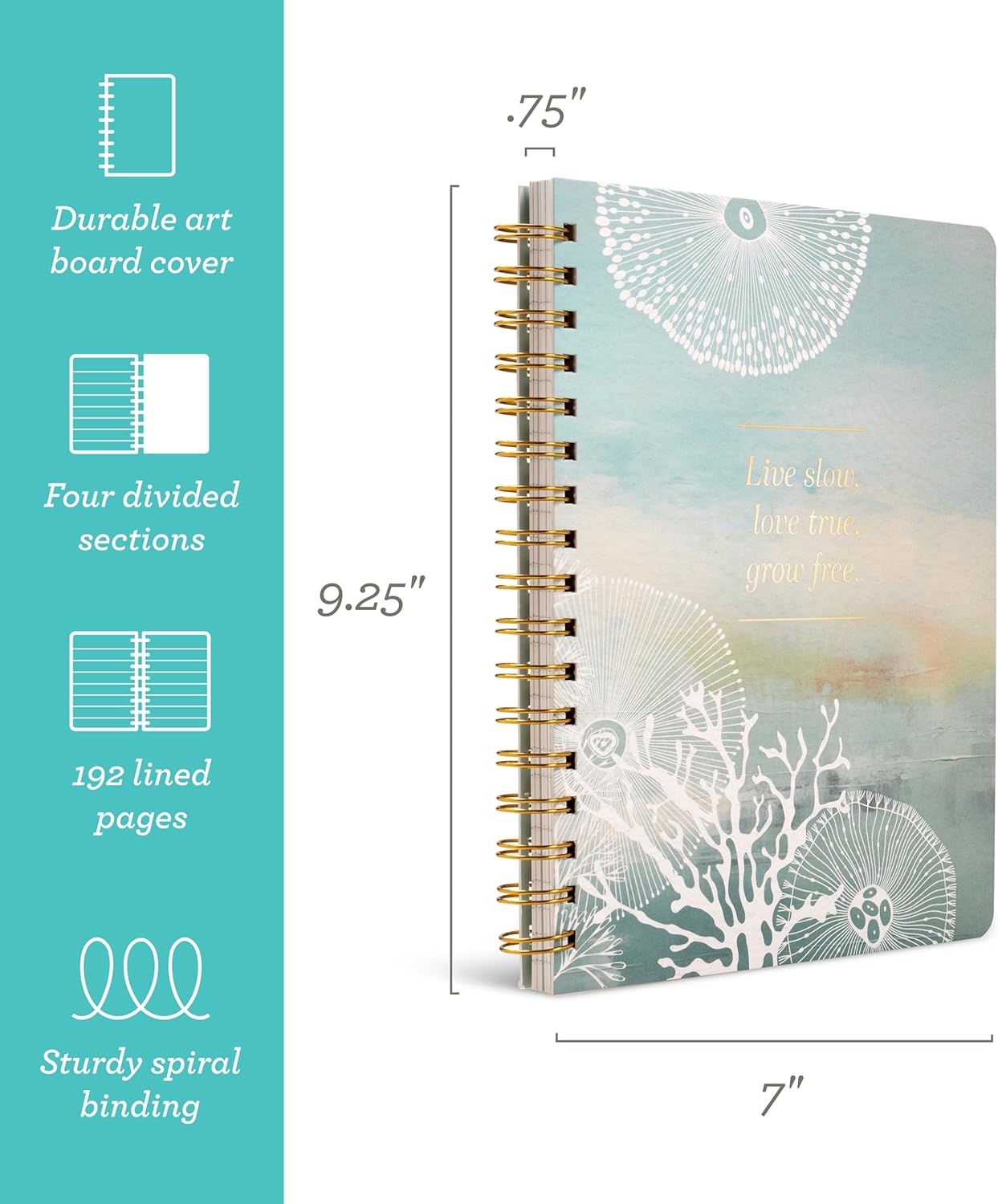 Compendium Spiral Notebook – Expect the Best Things to Happen Today – A Designer Spiral Notebook with 192 Lined Pages, College Ruled, 7.0" W x 9.25" H