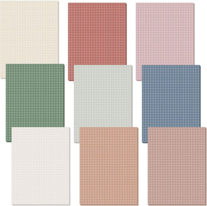 Jecery 9 Pack 4 x 6 Inch Grid Sticky Notes Self Adhesive Memo Pad Cute Graph Paper Self Stick Note Pads with Grid Lines for Gifts Office Supplies, 270 Sheets(Soft Colors)