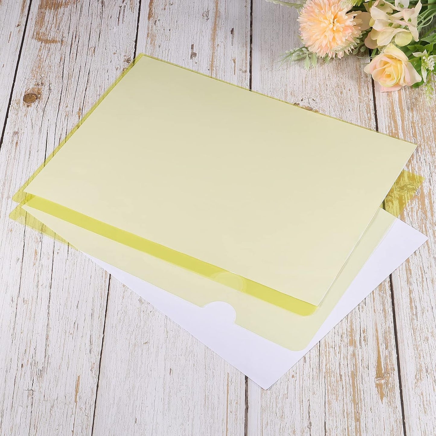 PATIKIL L Type Folders 24 Pack A4 Plastic File Project Pockets Clear Paper Document Jacket Sleeve for Office, Black