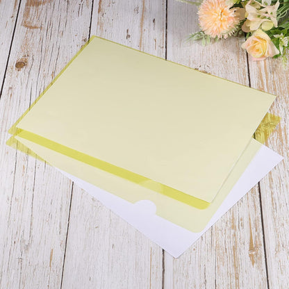 PATIKIL L Type Folders 24 Pack A4 Plastic File Project Pockets Clear Paper Document Jacket Sleeve for Office, Black