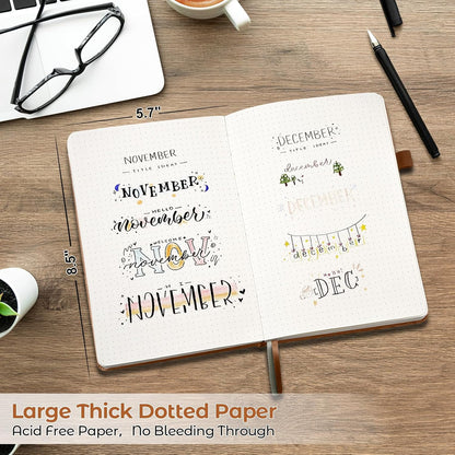 College Ruled Notebook, 5 Pack A5 Hardcover Leather Notebook for Work, Lined Notebook Journal for Women, Men, 100GSM Thick Paper, Large Notebook with Pockets, Professional Business Notebook, 5.7"x8.5"