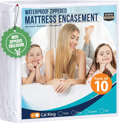 Utopia Bedding Mattress Protector Zippered California King Size, 100% Waterproof Bed Bug and Dust Mite Proof Mattress Encasement, Absorbent 6 Sided Mattress Cover