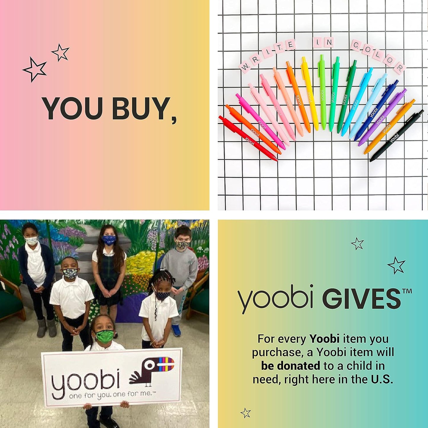 Yoobi College Ruled 8 x 10.5” Spiral Notebook Set – 3-Pack of 1 Subject Notebooks, Pink, Purple & Black Celestial Patterns – 150 Perforated 3-Hole Punched Sheets
