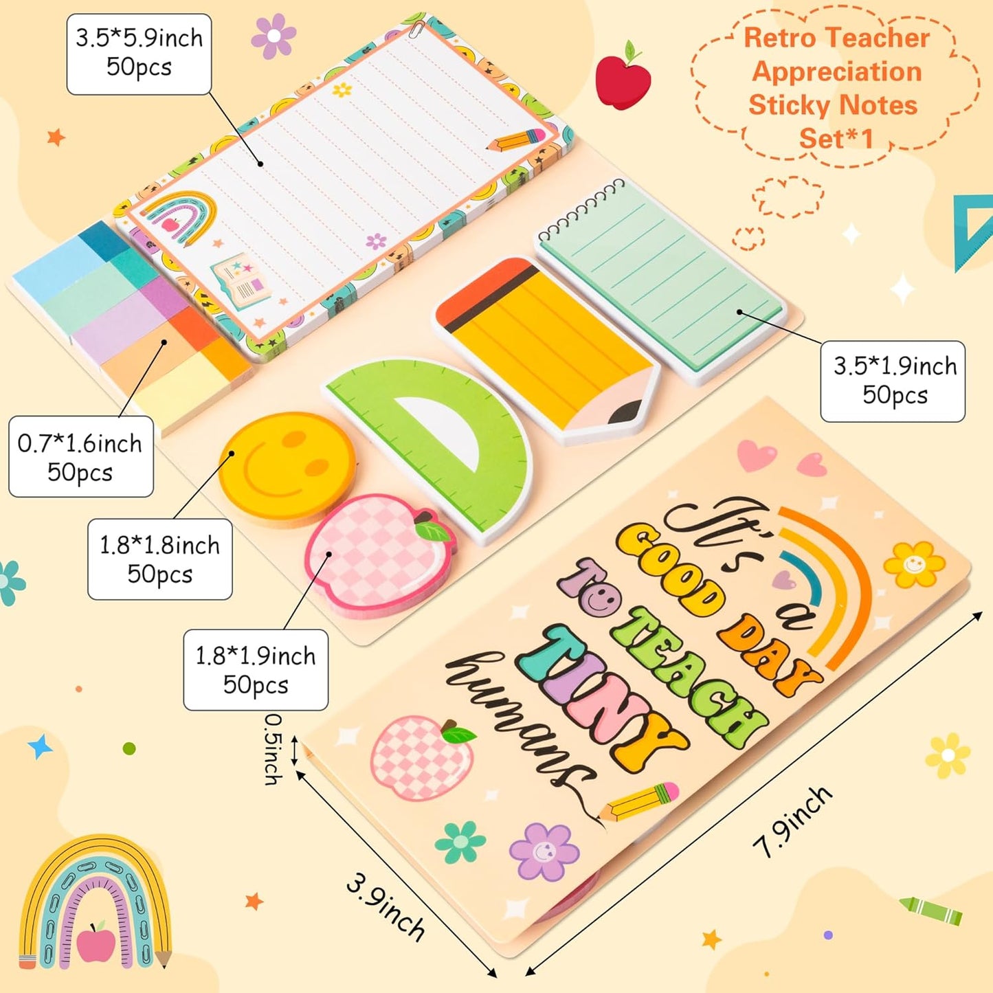 B1ykin Cute Sticky Notes Set - Stay Alive Skeleton Shaped Self-Stick Notes Pad, 550 Sheets Writing Memo Pages Sticky Notepad for Teacher Appreciation Gifts, School Office Supplies (Funny Skeleton) - Colors B