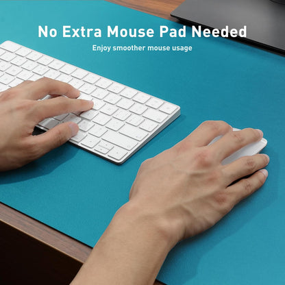 Aothia Leather Office Desk Pad Protector, Non-Slip PU Leather Desk Blotter, Waterproof Laptop Writing Mouse Pad for Office and Home, Black, 31.5" x 15.7" - Colors A