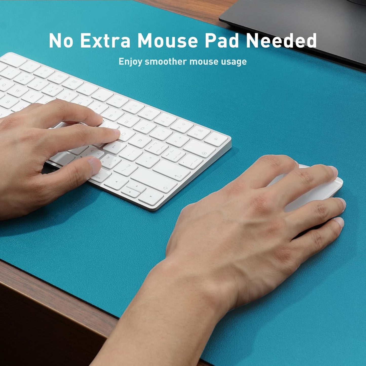 Aothia Leather Desk Pad Protector, Mouse Pad, Office Desk Mat, Non-Slip PU Leather Desk Blotter, Laptop Desk Pad, Waterproof Desk Writing Pad for Office and Home (Black,36" x 17") - Colors A