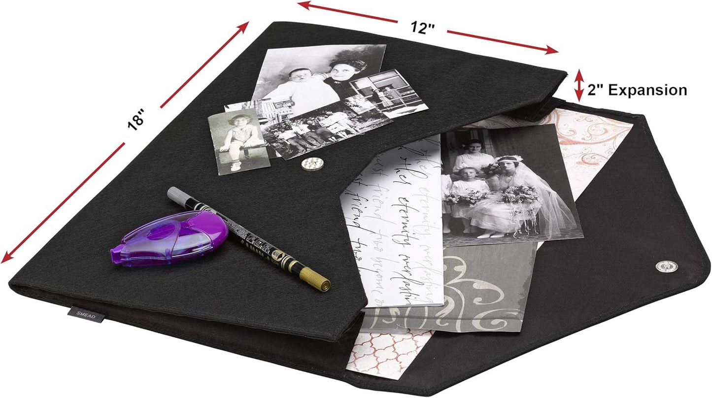 Smead Soft Touch Cloth Expanding File, 2" Expansion, Magnetic Closure, Tabloid Size, Gray (70924)