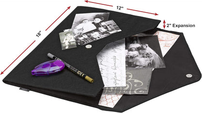 Smead Soft Touch Cloth Expanding File, 2" Expansion, Magnetic Closure, Tabloid Size, Gray (70924)