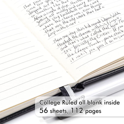 feela 3 Pack Pocket Notebook Journals with 3 Black Pens, A6 Mini Cute Small Journal Notebook Bulk Hardcover College Ruled Notepad with Pen Holder for Office School Supplies, 3.5”x 5.5”, Gray
