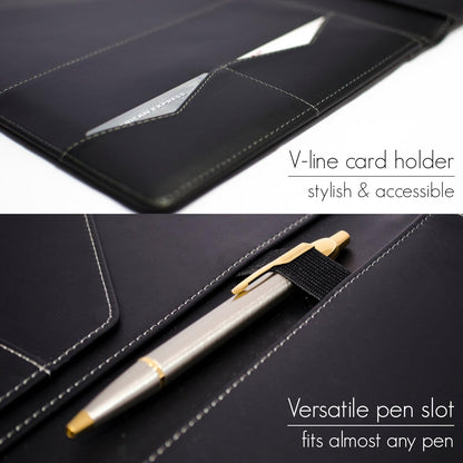 STYLIO Padfolio Folder with Removable Clipboard | Portfolio Organizer | Binder with Storage for Notebook, Notepad | Nursing Clipboard Folio, CNA Accessories for Work | Vegan Leather