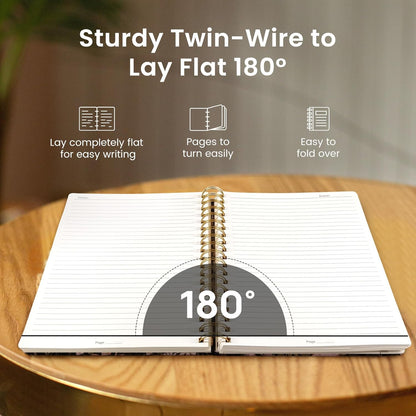 Lined Spiral Notebook Journal for Work, 300 Pages Thick B5 (7.1"x10") College Ruled Journal for Women & Writing, Hardcover Notebook for Note Taking, Perfect for Office Home School Supplies, Purple