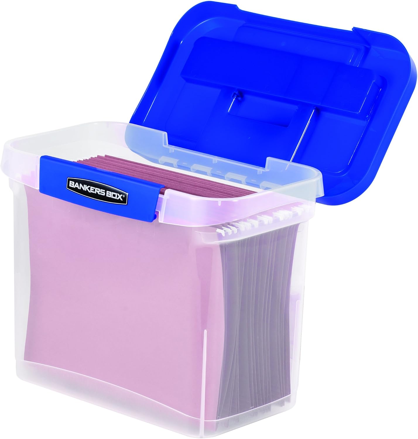 Bankers Box Heavy Duty Plastic File Box with Hanging Rails, Letter/Legal, 1 Pack (0086205)