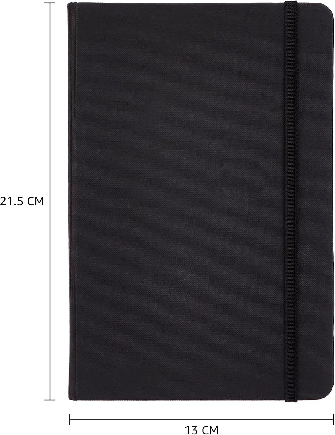 Amazon Basics Classic Lined Writing Notebook for Note Taking and Journaling, Hardcover with Elastic Closure, 240 Pages, 5" x 8.25", Black