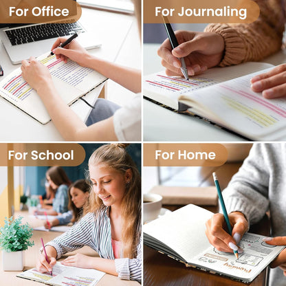 Taja Pretty Lined Journal for Women, Aesthetic Cute Hardcover Leather Journal for Writing, A5 College Ruled Notebook for Work & Note Taking, Perfect for Office School Home, 160 Pages, Meadow Flowers