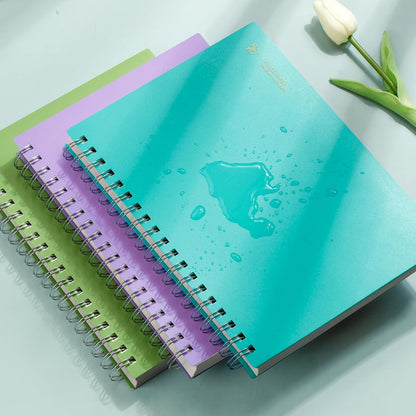 EMSHOI A5 Spiral Notebook College Ruled Lined Journal, Small 5.7" X 8.22", 300 Pages/150 Sheets, 100gsm Thick Paper, Waterproof Hardcover, for Office School Women Men Work Writing Notes, Blue