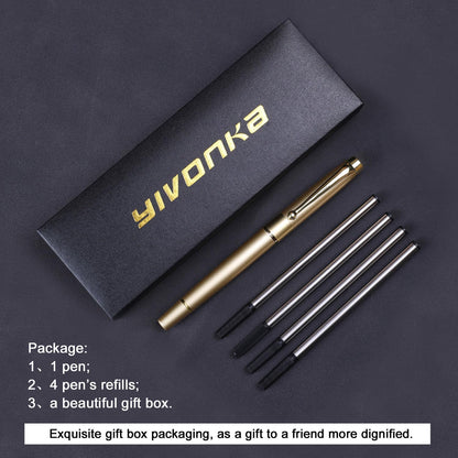 YIVONKA Ballpoint Pen Black Refill,Luxury Ballpoint Line width 0.5mm,Best Ball Pen Gift Set for Men & Women Professional Executive,Office,Nice BallPens Classy Gift Box (Black)