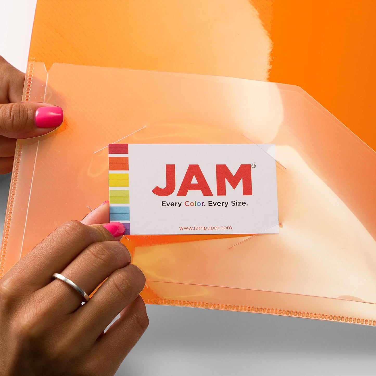 JAM PAPER Plastic 0.75 inch Binder - Clear 3 Ring Binder - Sold Individually