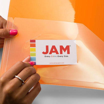 JAM PAPER Plastic 0.75 inch Binder - Clear 3 Ring Binder - Sold Individually