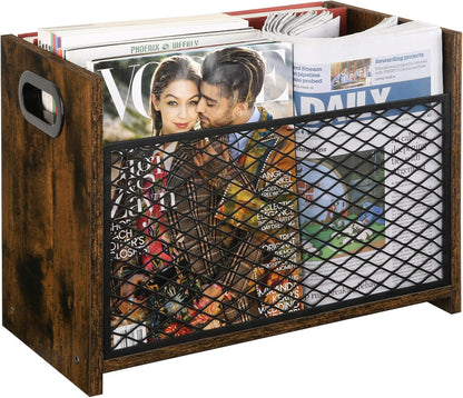 YINMIT Magazine Holder, Magazine Rack Floor, Magazine Storage Basket, File Holder Organizer, Folder Organizer for Magazines, Books, Newspapers, Tablets (Medium)