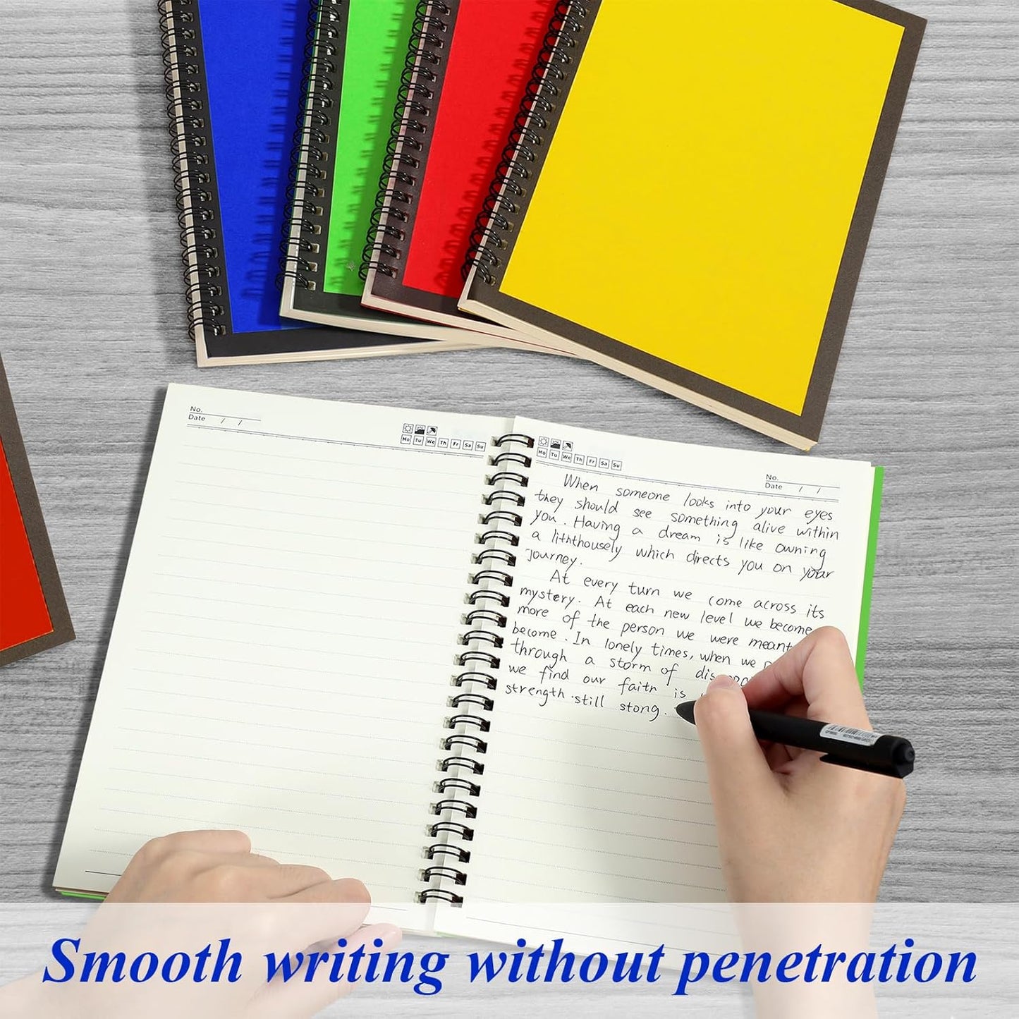 Leelosp 12 Pack Small Spiral Notebook Lined Spiral Journal College Ruled Notebook Wire Bound Kraft Cover, 120 Pages for Work (Multicolor,5.5 x 8.3 Inch)