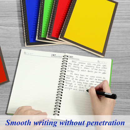 Leelosp 12 Pack Small Spiral Notebook Lined Spiral Journal College Ruled Notebook Wire Bound Kraft Cover, 120 Pages for Work (Multicolor,5.5 x 8.3 Inch)