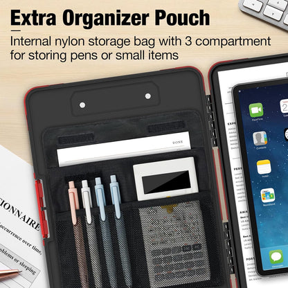 Sooez Toughest Clipboard with Storage, Internal Pen Pouch Included, Letter/ A4 Size, Shockproof Heavy Duty Plastic Clip Boards 8.5x11”, High Capacity Clipboards Box Case for Contractor Trucker Driver