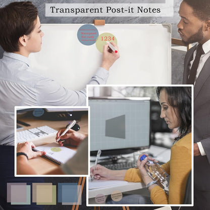 YOUDEFUL 1600pcs Translucent Sticky Note Tabs, Morandi Page Markers for Annotating Books,Repositionable Book Flags Tabs Strip with Binders, Clear Sticky Notes,Page Tabs,Index Tabs