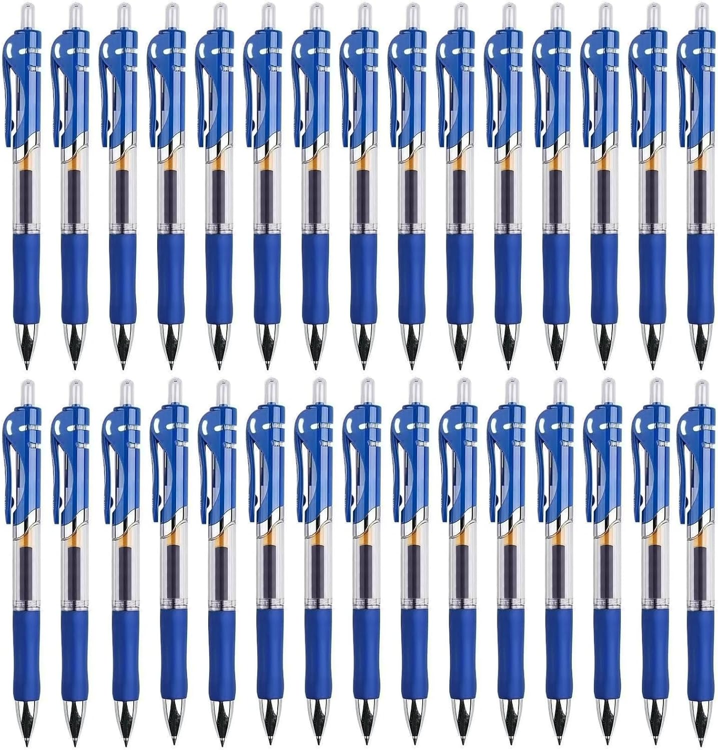 30pcs Black Gel Ink Pens for Writing, 0.5 mm Pens Fine Point Smooth Writing Pens for Journaling, Bulk Retractable Rollerball Pens for School Office.