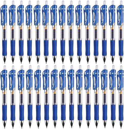 30pcs Black Gel Ink Pens for Writing, 0.5 mm Pens Fine Point Smooth Writing Pens for Journaling, Bulk Retractable Rollerball Pens for School Office.