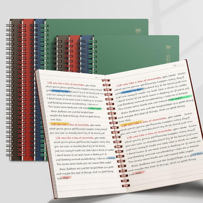 EMSHOI Dotted Journal Spiral Notebook 5.7" x 8.22" - 4 Pack 640 Pages 100gsm Thick Paper, A5 Dot Grid Notebook, Plastic Hardcover Dotted Notebook for Journaling Writing