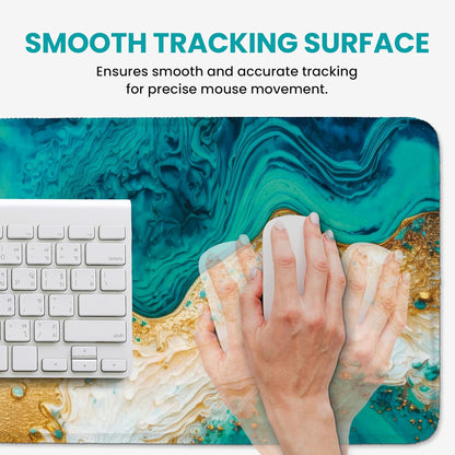 Large Mouse Pad for Desktop, Cute Desk Mat Pad Protector for Work & Gaming, Aesthetic Pretty Anti-Slip Laptop Blotter Cover for Office School Home Supplies, Wildflowers, 31.5" x 11.8"