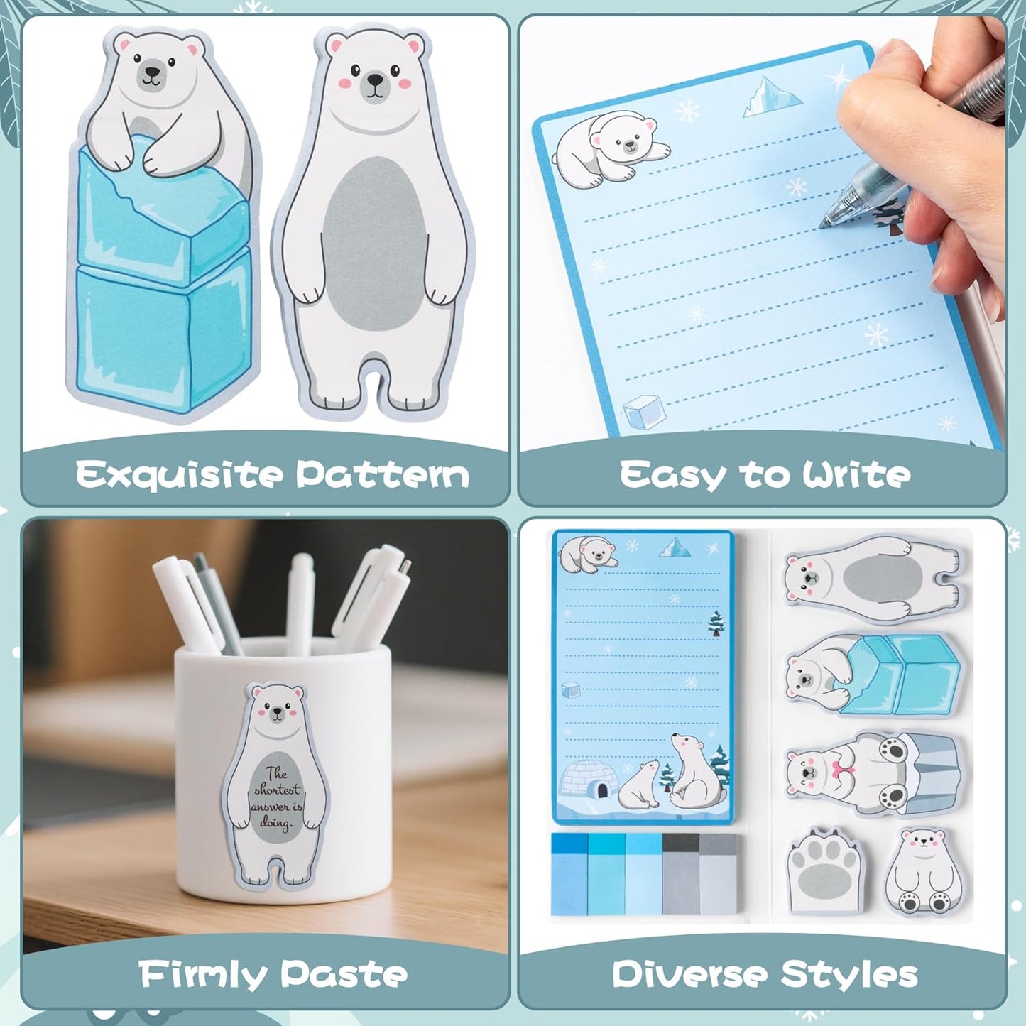 B1ykin Cute Sticky Notes Set - Stay Alive Skeleton Shaped Self-Stick Notes Pad, 550 Sheets Writing Memo Pages Sticky Notepad for Teacher Appreciation Gifts, School Office Supplies (Funny Skeleton) - Colors A