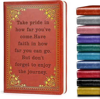 Inspirational Gift Appreciate Lined Journal Notebook Graduation Gift Take Pride In How Far You've Come Writing Notebook Encouragement Gift,1 Pack (Yellow),(Take pride-Yellow)