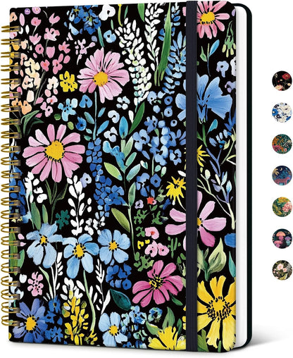 Taja Lined Spiral Notebook Journal for Women A5(5.8" × 8.3"), Cute Hardcover Notebook for Work, School & Note Taking, Pretty College Ruled Journal for Writing, 140 Pages, Sunset