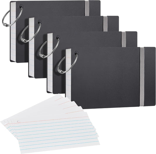 NEEWAY Heavy Weight Colored Ruled Index Cards 3x5, 200 Count Flash Cards with Rings and Cover, Lined Note Cards for Home, Office