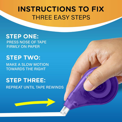 BIC Wite-Out EZ Correct Correction Tape, White, No Dry Time, Tear Resistant Tape, 4-Count