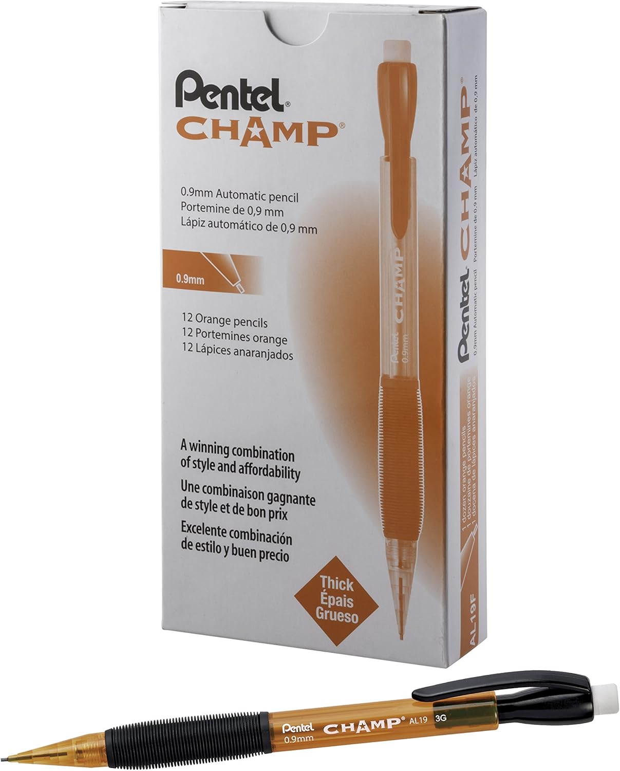 Champ Pentel Mechanical Pencil, 0.7 mm, Blue Barrel, Box of 12 (AL17C)