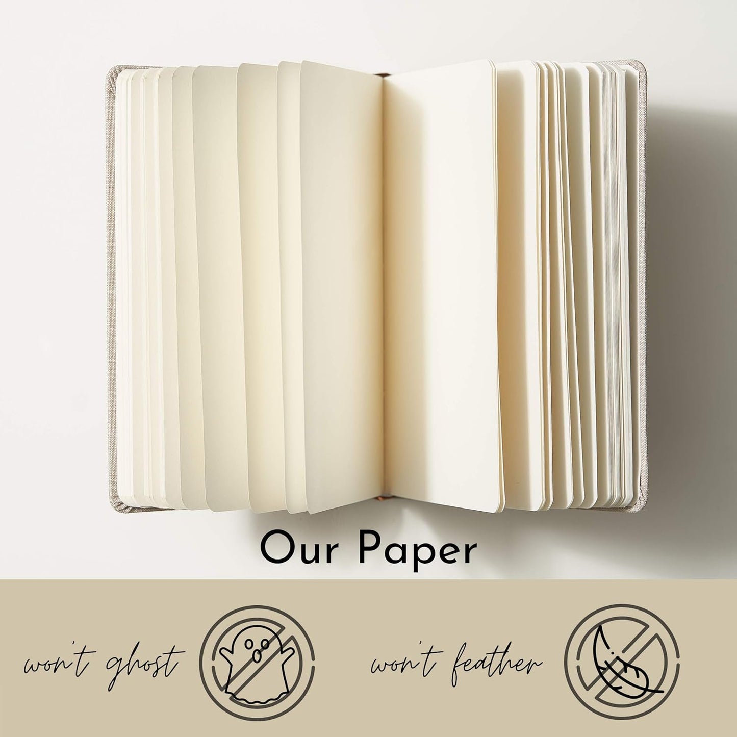 Portage Blank Hardcover Aesthetic Notebook Writing Journal – Bleed-Proof Paper Notepad for Journaling, High GSM, A5 Notebook, Cream Pages - Salmon, 6 x 8.5 Inches, 224 Pages