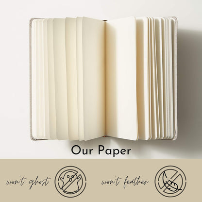 Portage Blank Hardcover Aesthetic Notebook Writing Journal – Bleed-Proof Paper Notepad for Journaling, High GSM, A5 Notebook, Cream Pages - Salmon, 6 x 8.5 Inches, 224 Pages