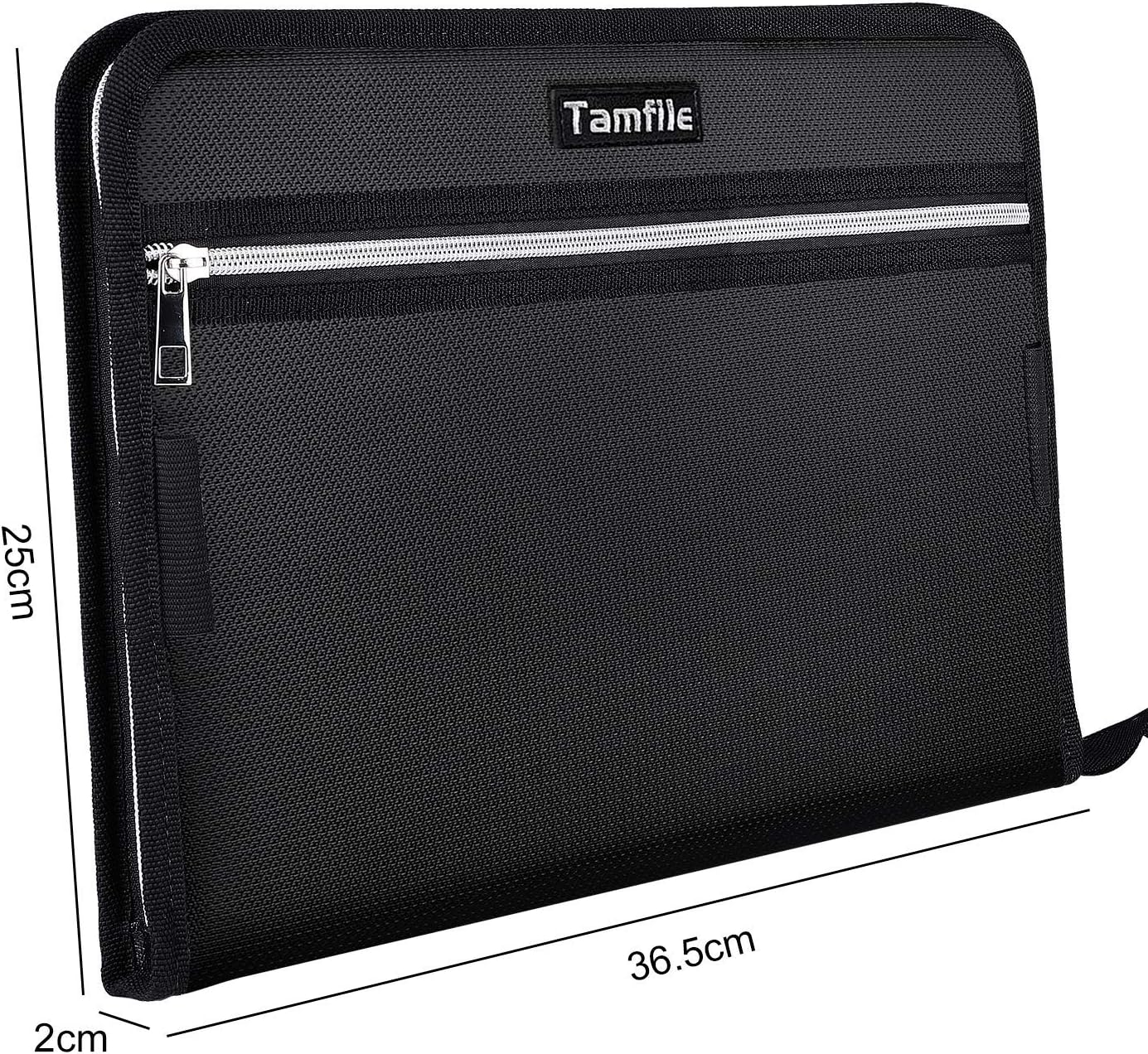 Tamfile Fireproof Accordion File Organizer with Handle, 13 Pocket Transparent Expanding File Folder with Zipper & Labels, File Folder with Multi-Pockets Paper Organizer Folder for Letter A4 Files