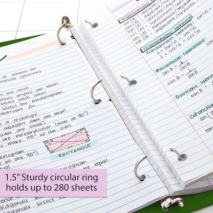 BAZIC Products 3 Ring Binder - Burgundy, Economy View Binder with Clear Overlay Cover and Round Rings, Organizer for School Office Home Use, 1.5-inch Capacity Holds 280 Sheets Paper, 1-Pack