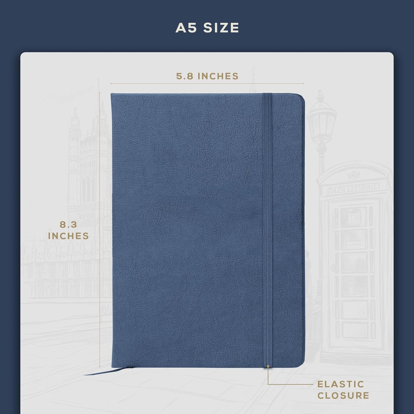 BEECHMORE BOOKS Large Lined Journal Notebook, 8.5" x 11.5" (A4) Hardcover Vegan Leather Executive Diary for Work, Thick 120gsm Paper, Lay-Flat Binding, Gift Box