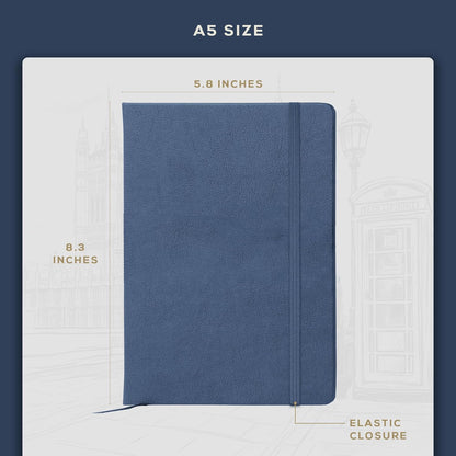 BEECHMORE BOOKS Large Lined Journal Notebook, 8.5" x 11.5" (A4) Hardcover Vegan Leather Executive Diary for Work, Thick 120gsm Paper, Lay-Flat Binding, Gift Box