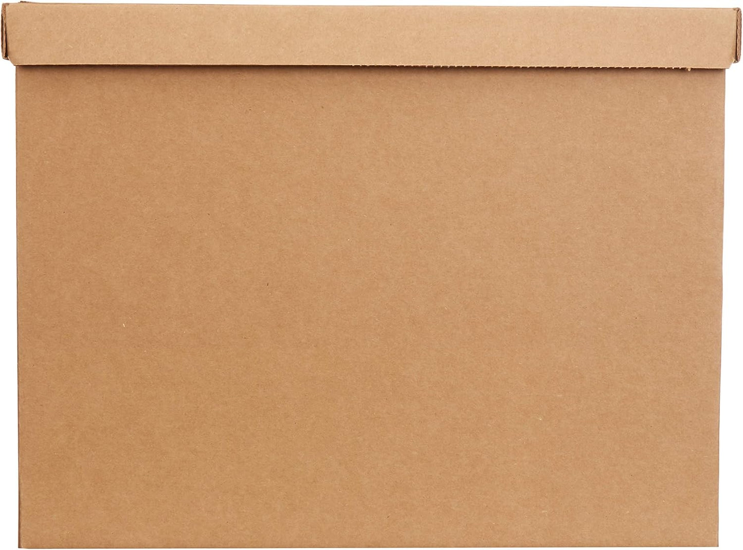 Amazon Basics Moving and Storage Boxes with Handles and Lift-Off Lids, File Storage, Collapsible, 15x10x12 in, Brown, 20-Pack