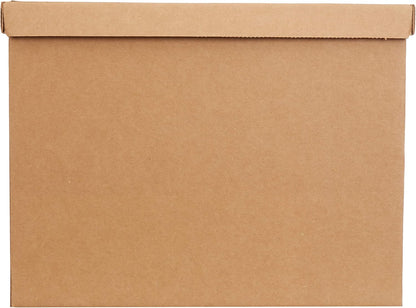 Amazon Basics Moving and Storage Boxes with Handles and Lift-Off Lids, File Storage, Collapsible, 15x10x12 in, Brown, 20-Pack