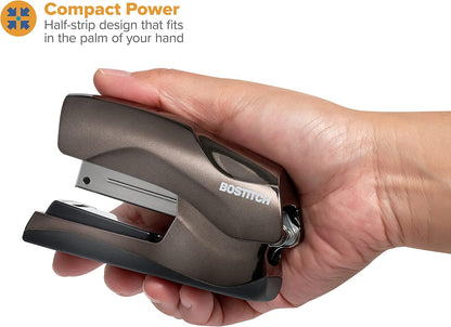 Bostitch Office Heavy Duty Stapler, 40 Sheet Capacity, No Jam, Half Strip, Fits into the Palm of Your Hand, For Classroom, Office or Desk, Black