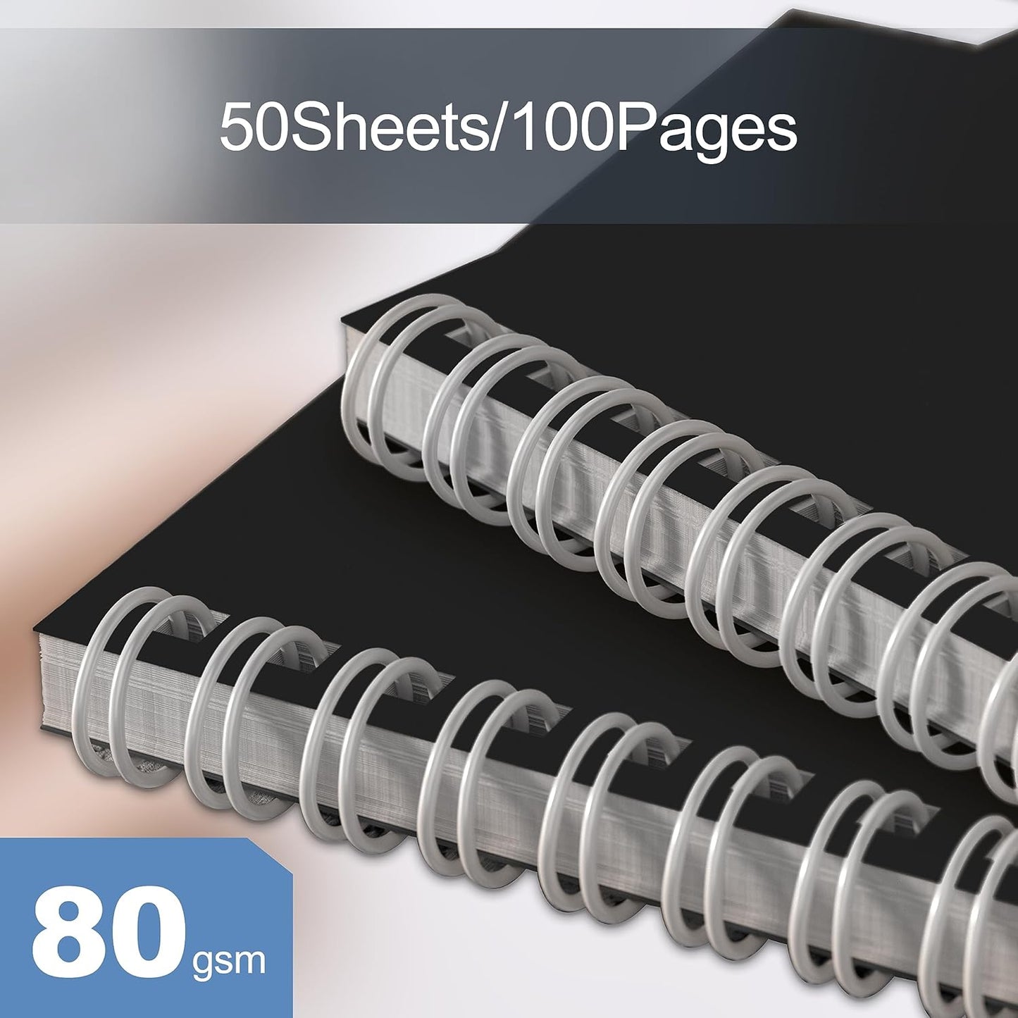 Nichela 4 Pack Spiral Notebook for Work - 4" x 6" Softcover Notebooks College Ruled for Note Taking, School Supplies,200 Sheets 400 Pages Journals Black