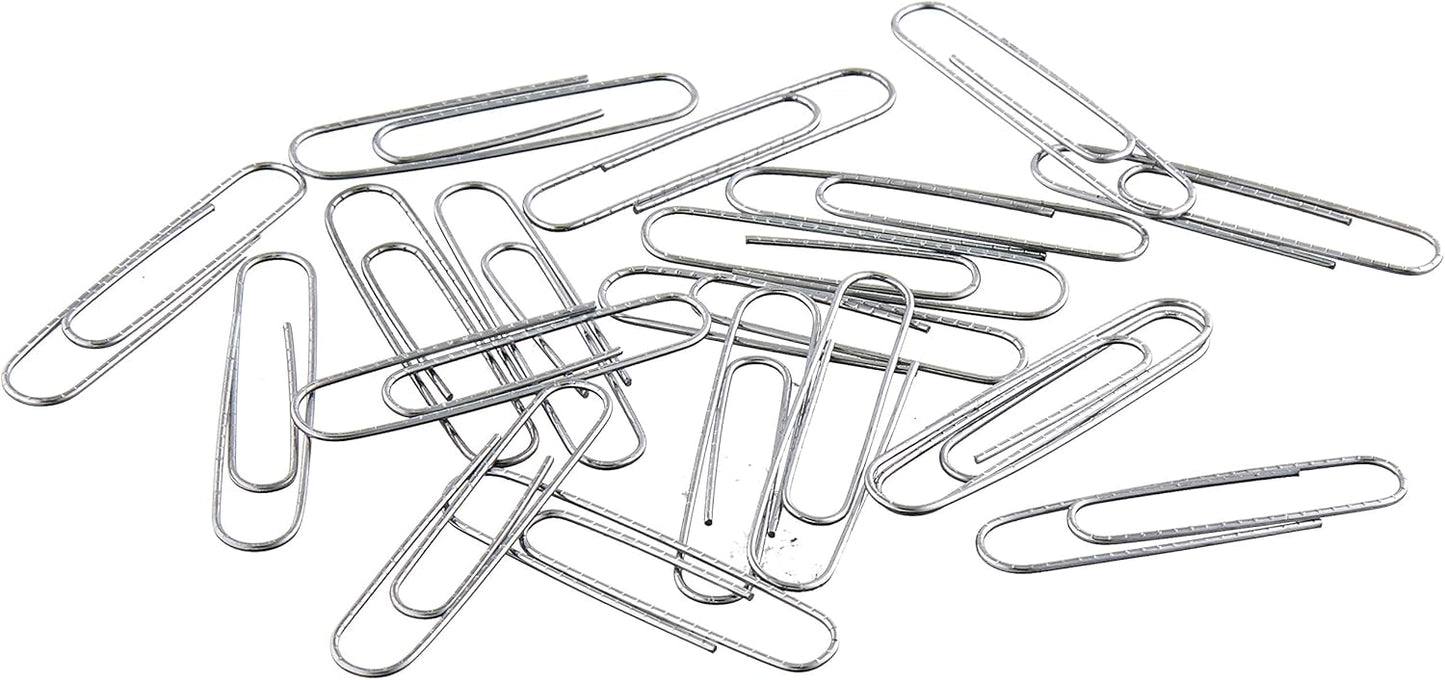 Amazon Basics No. 1 Paper Clips, Smooth, 1000 Count (10 Pack of 100), Silver