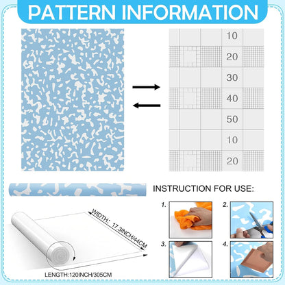 Drydiet Composition Notebook Bulletin Board Roll 1. 4 x 10 Ft/ 17 x 120 Inches, Peel and Stick Composition Classroom Decor, Back to School Black and White Bulletin Board Paper Background Waterproof